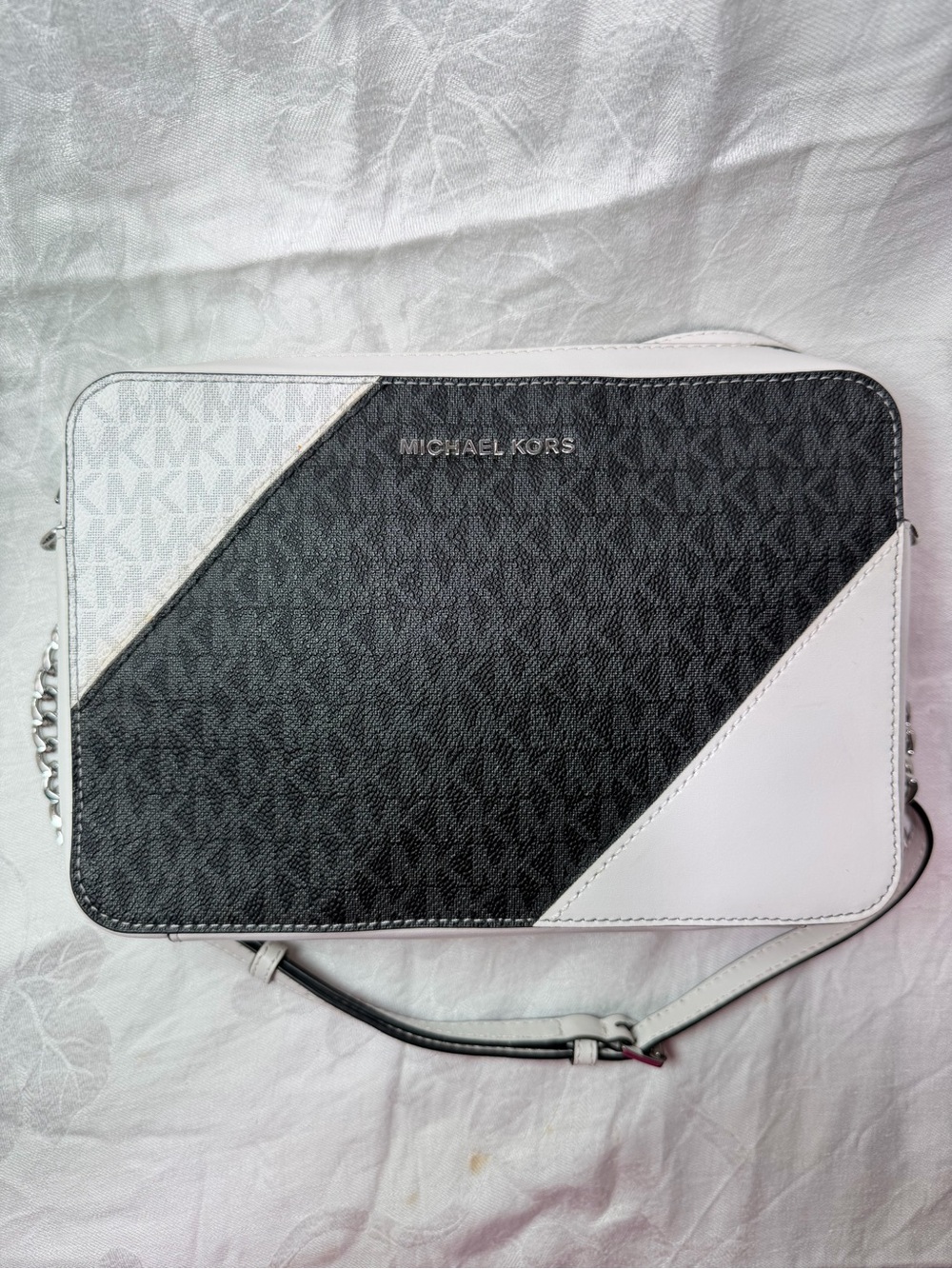 Michael Kors Black and White Crossbody Bag